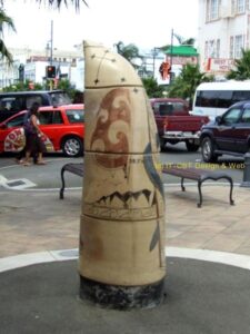 Sculpture in Gisborne, New Zealand;