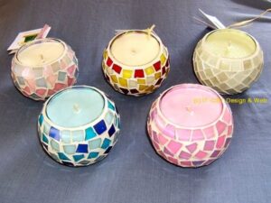 Mosaik motive Soy wax candles set;