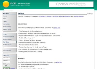 IT-CST 1.0 Services page;