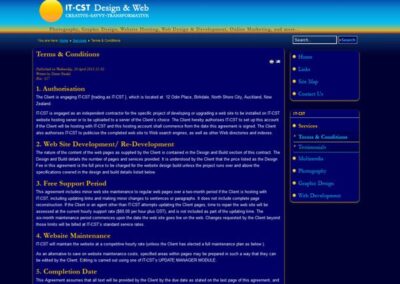 IT-CST 2.5 Terms & Conditions page;