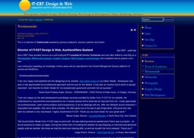 IT-CST 2.5 Testimonials page;
