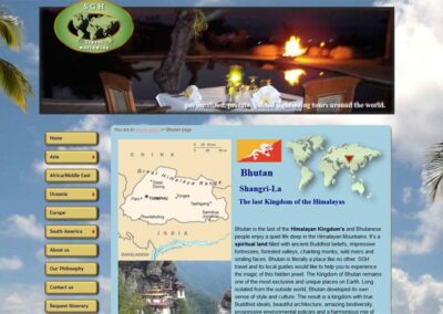 SGH Travel Bhutan page is a sub-page of Asia travel targets;