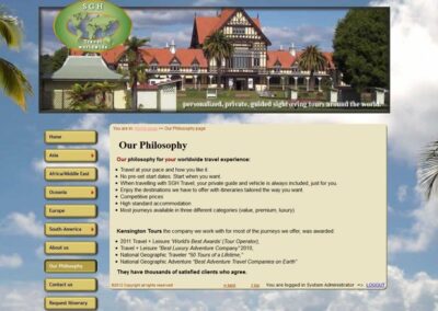 SGH Travel Philosophy page outlines their key values;
