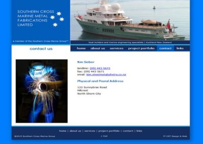 Southern Cross Marine Metal Fabrication website project