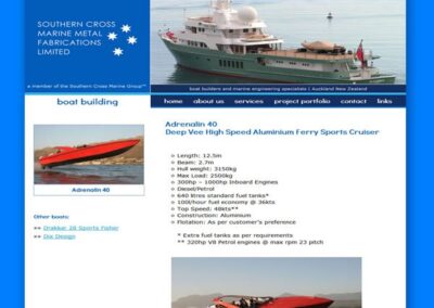 Southern Cross Marine Metal Fabrication website project