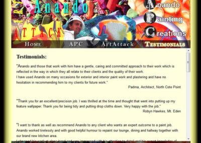 Anando ArtAttack Testimonials page;