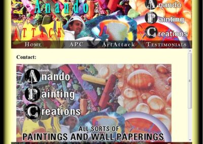 Anando ArtAttack Contact page;