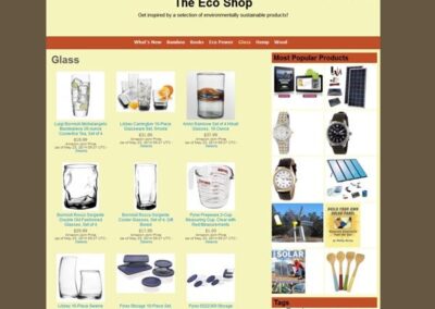 The Eco Shop Glass products category page;
