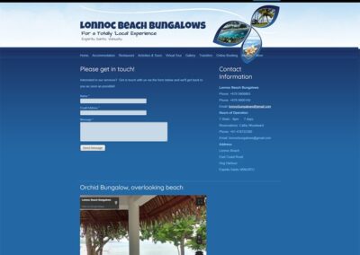 Old Lonnoc Beach Bungalows contact page