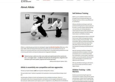 Tenshin Aikido About page