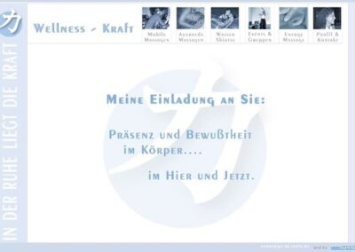 Wellness Kraft Home page with dynamic three state navigation menu;