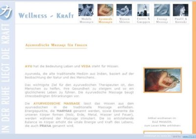 Wellness Kraft Ayurvedic massages page;