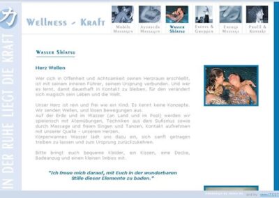 Wellness Kraft Water Shiatsu page;