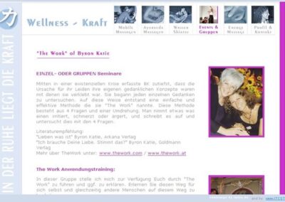 Wellness Kraft Special Events page with Byron Katie;
